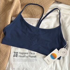 Vuori All The Feels Bra in Blue Coast